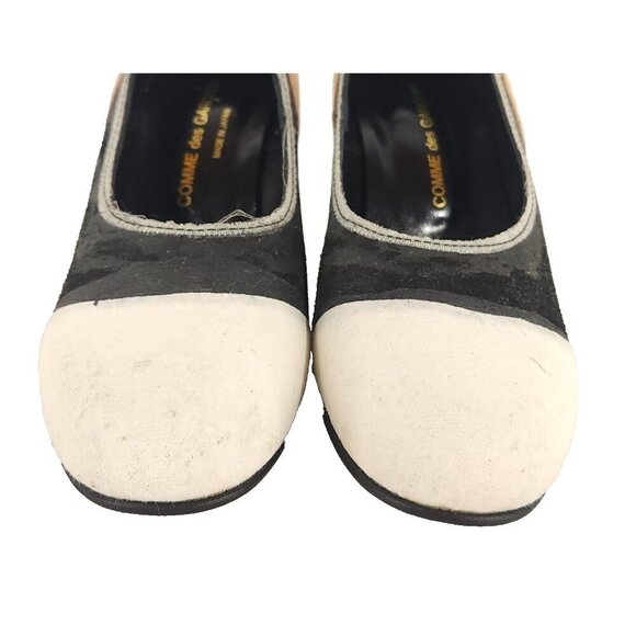 Comme des Garcons Colorblock Cowhide Heels 23.5 US 7 Multi Distressed Pumps $535 - Picture 4 of 11